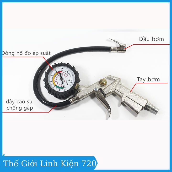 Tay Bơm Lốp Xe 220 PSI