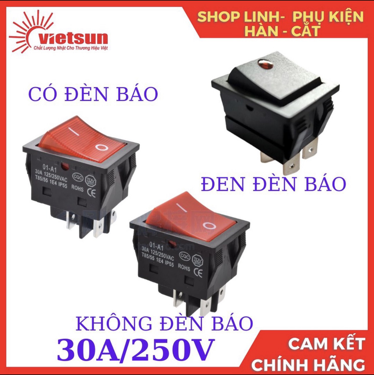 Công tắc máy hàn các loại 30a, 50a, công tắc nguồn