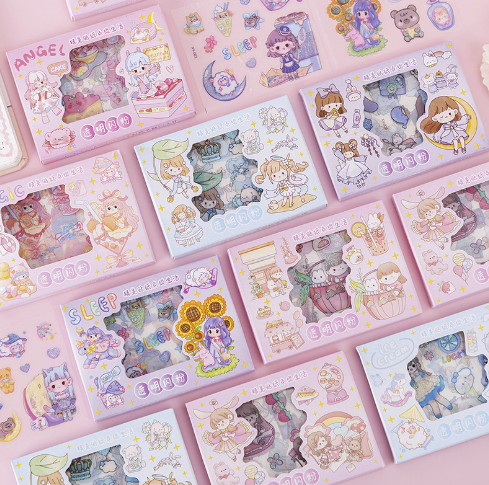 Hộp 4 Tấm Sticker Nhũ Lấp Lánh