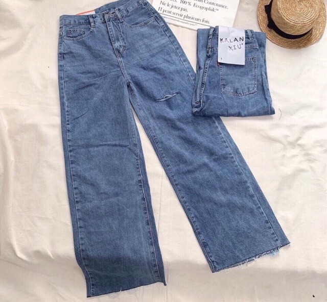 Baggy Jeans Ống Rộng Rách 1 Line