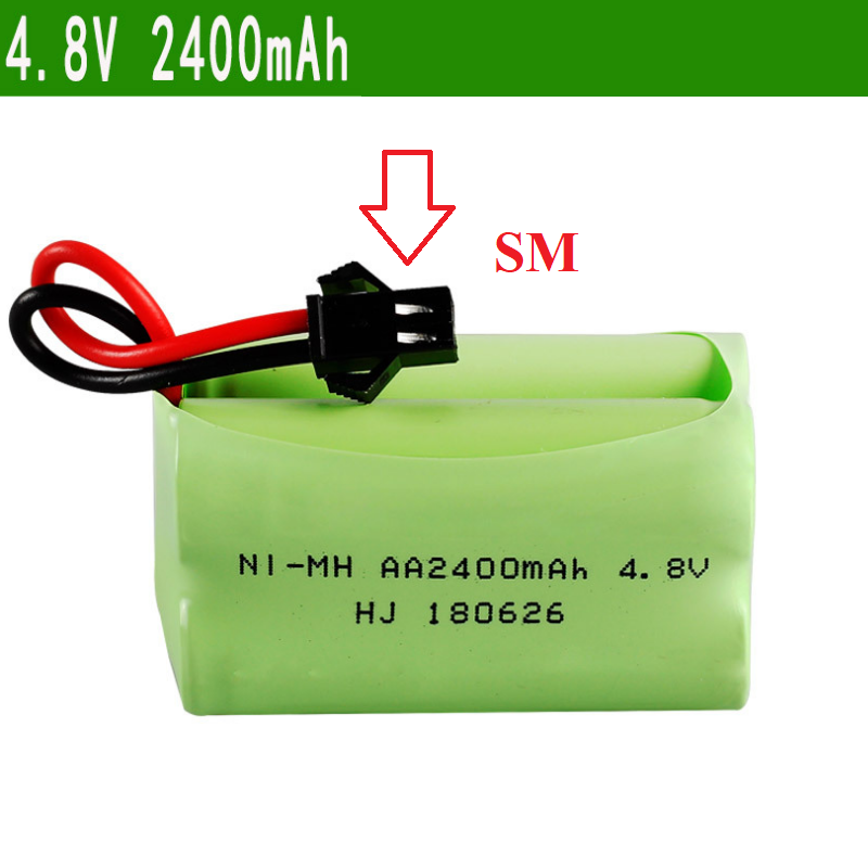 Pin sạc xe mô hình 4.8v 2400mah /1800mah pin ghép hai hàng cổng nối SM-2P