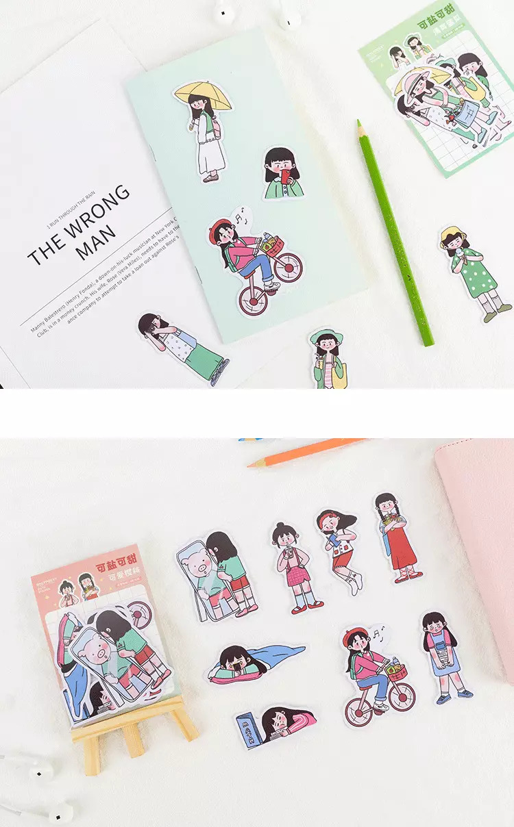 [HCM]16 sticker bé gái trang trí dễ thương (Hàng có sẵn)