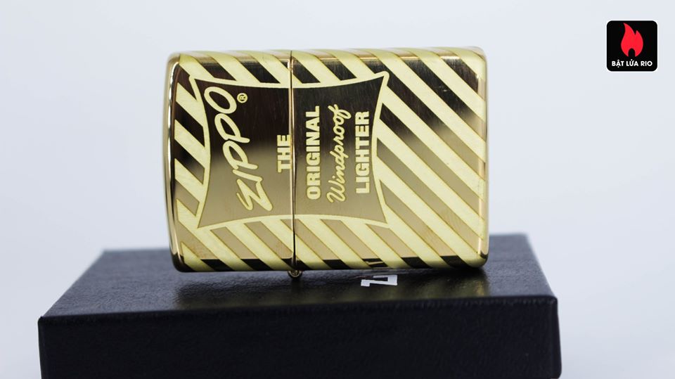 Bật lửa Zippo 49075 - Zippo Vintage Zippo Box Top High Polish Solid Brass