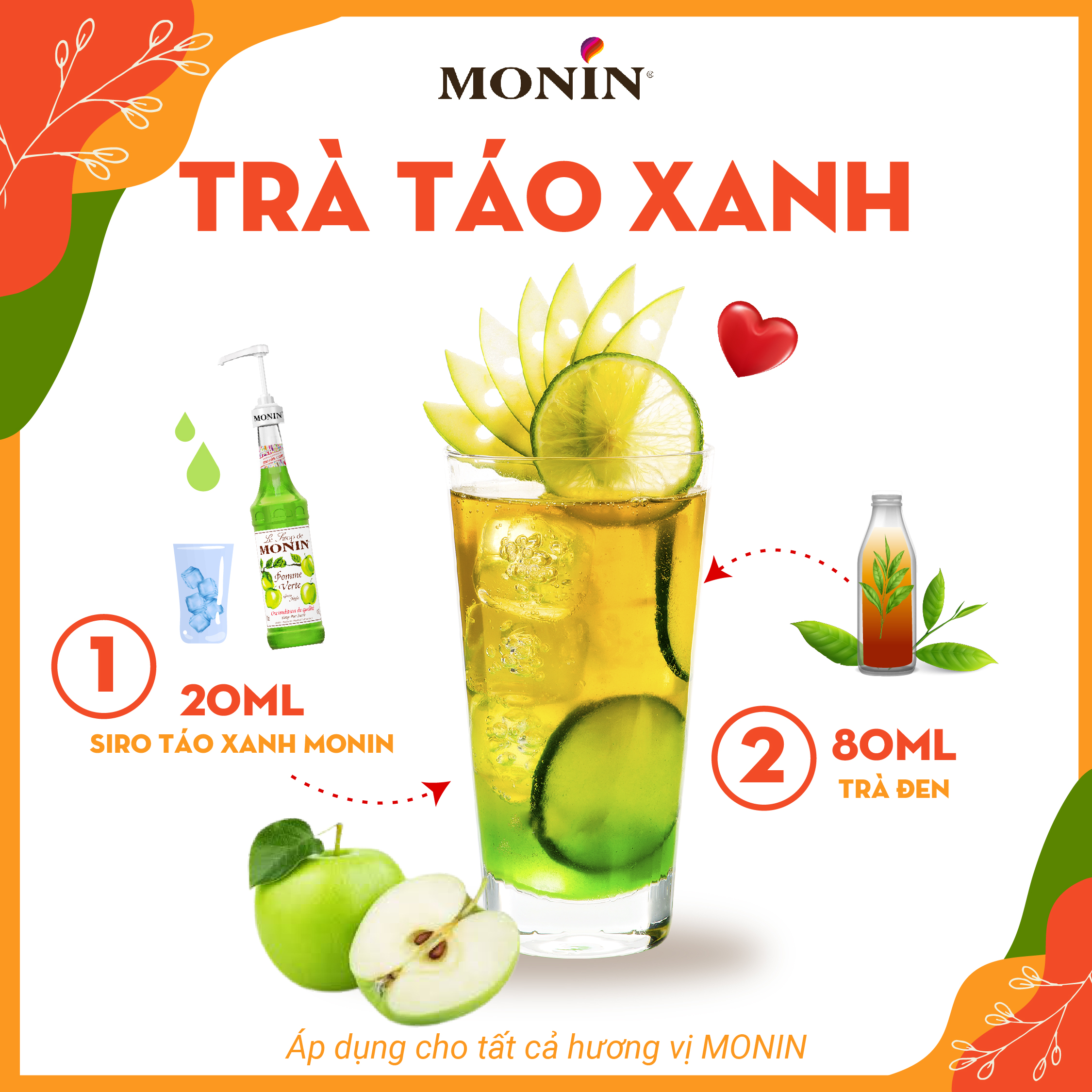 Siro Táo Xanh MONIN - 700ML