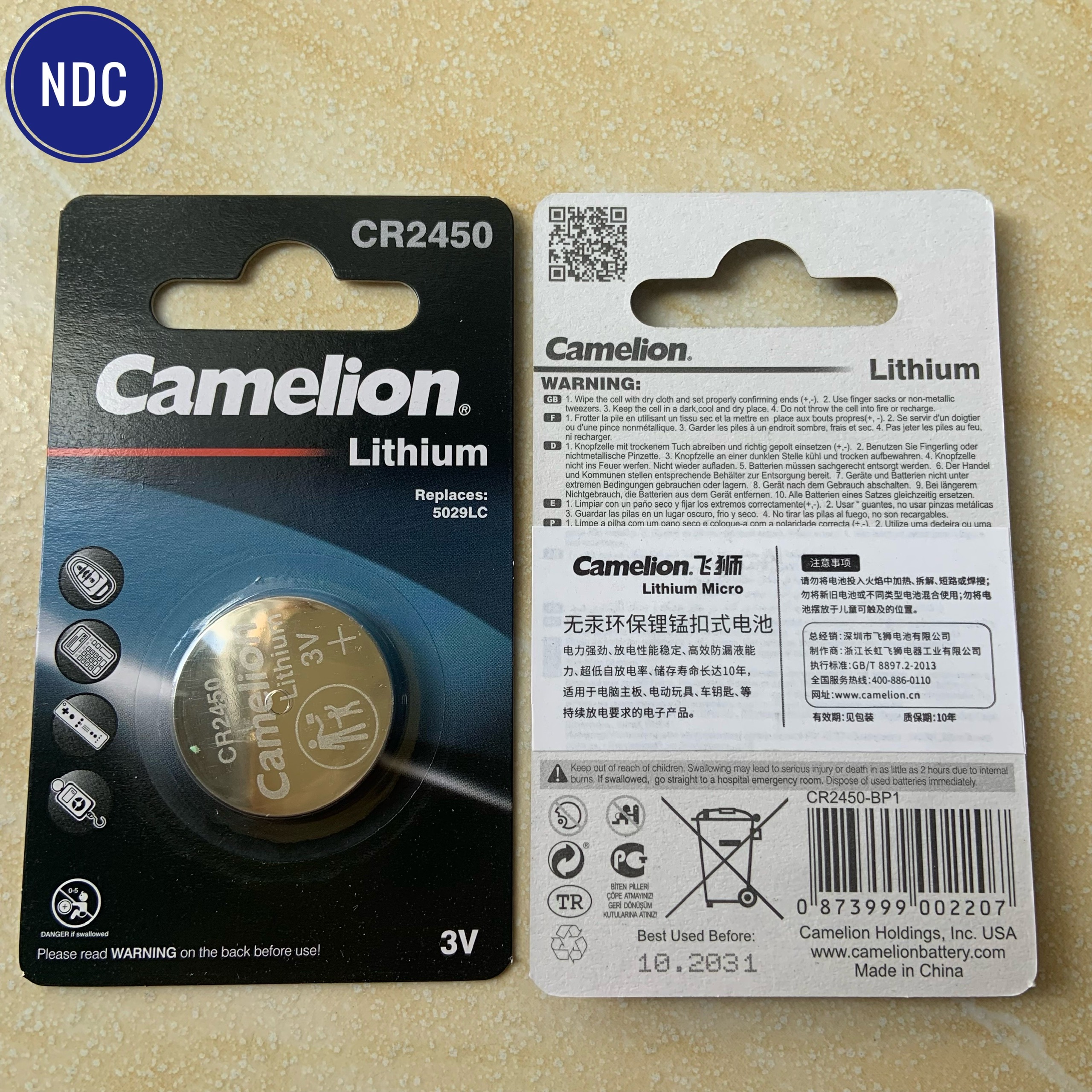 [HCM]Pin 3V Lithium Camelion (ChínhHãng-CóTemPhụ) CR2450, CR2430