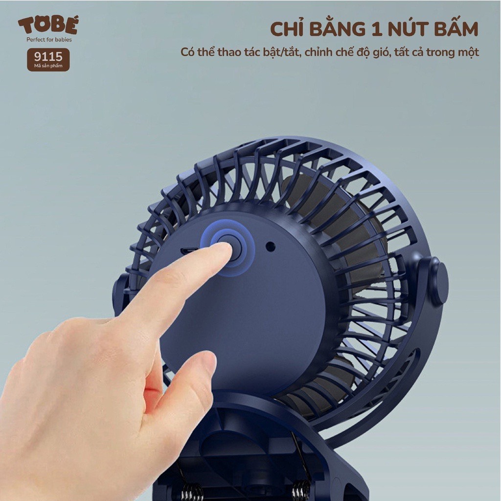 Quạt Kẹp Đa Năng ToBe ( Quạt Kẹp Xe Đẩy, Nôi Cũi, Ô Tô)