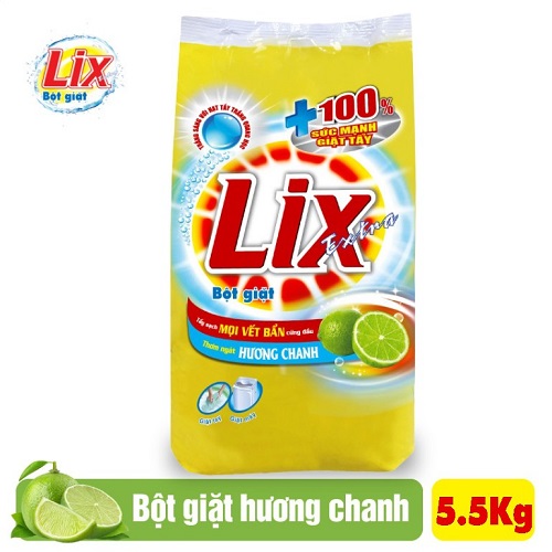 Bột Giặt Lix hương chanh 5.5kg(tặng NRC 400g)