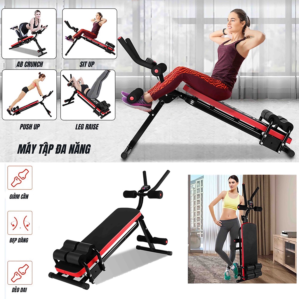 Máy Tập Bụng Đa Năng Tập Thể Dục Hiệu Quả Đa Dạng Bài Tập, Máy Tập Bụng Nâng Cao Tại Nhà Giúp Tăng Cơ Giảm Mỡ Hiệu Quả, Máy Gập Bụng Đa Dạng Bài Tập Đồng Hồ Đo Số Lần Gập