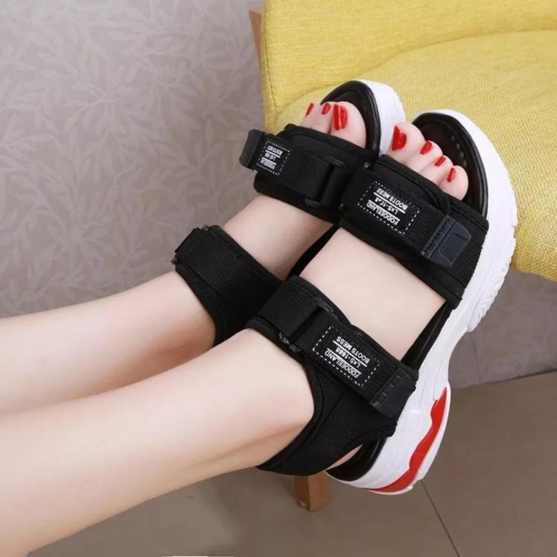 ( Video Sản Phẩm) Sandal Nữ Thời Trang Đế Cao 2 Màu Hót Hít đế đỏ giá rẻ