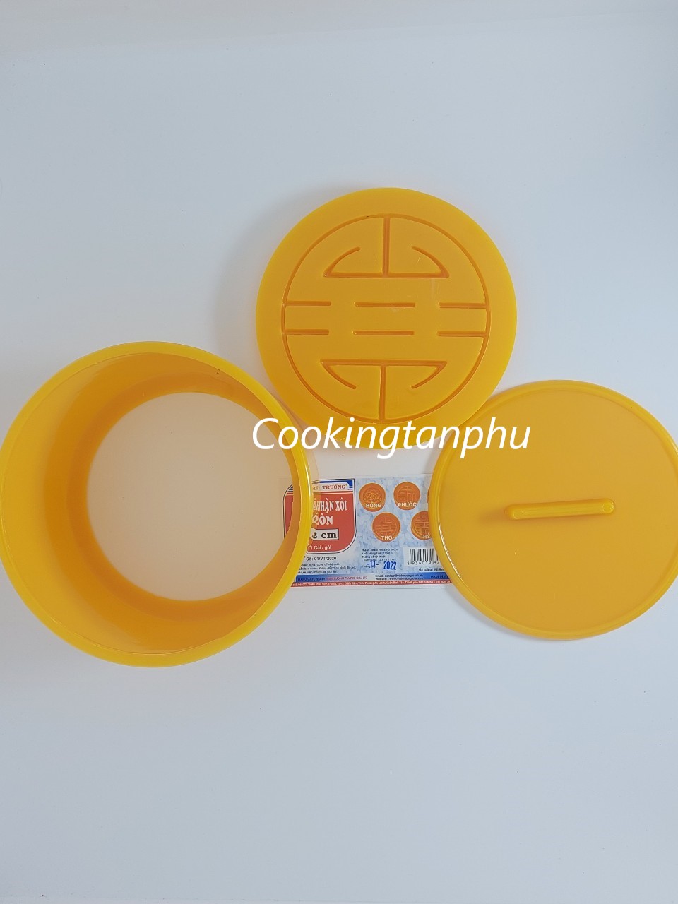 Khuôn xôi tròn chữ phước - lộc - thọ- hỷ - hoa hồng 12 cm