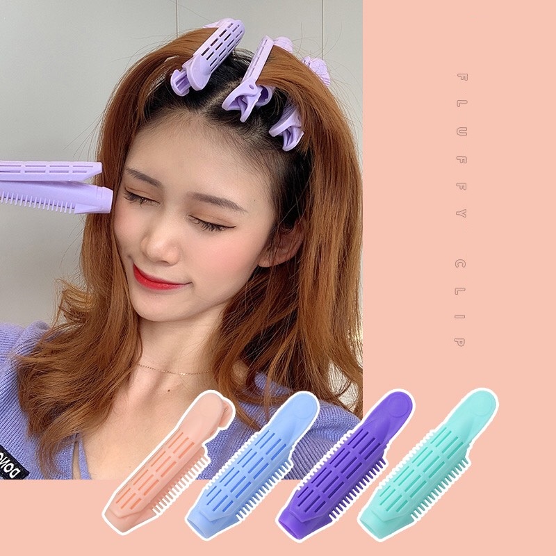 Kẹp phồng tóc mái lô uốn chân tóc búi tạo kiểu bằng nhựa B14