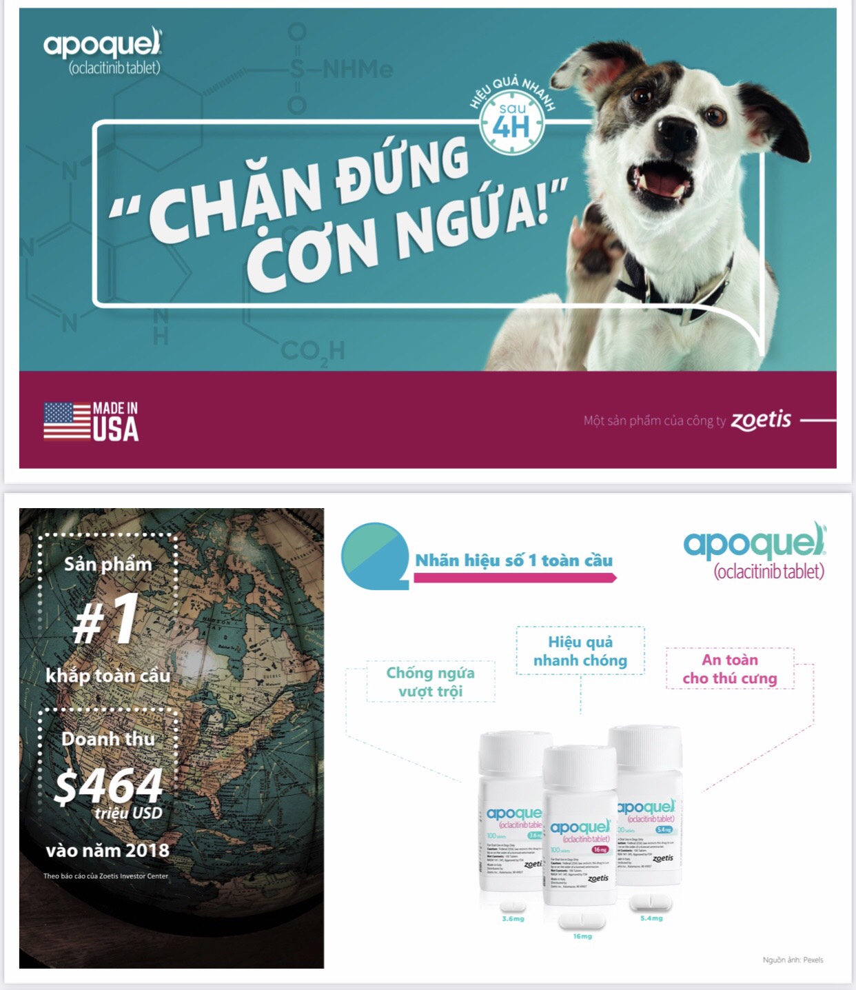 Apoquel 3,6 mg (100 viên) cho chó