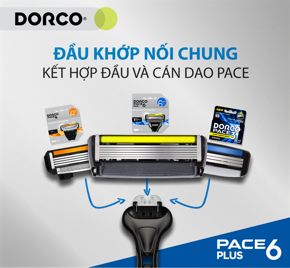 Dao Cạo Râu 6 Lưỡi Dorco Pace 6 Plus SXA 5001-PT (6 Lưỡi + Đầu Cắt Tóc Mai)