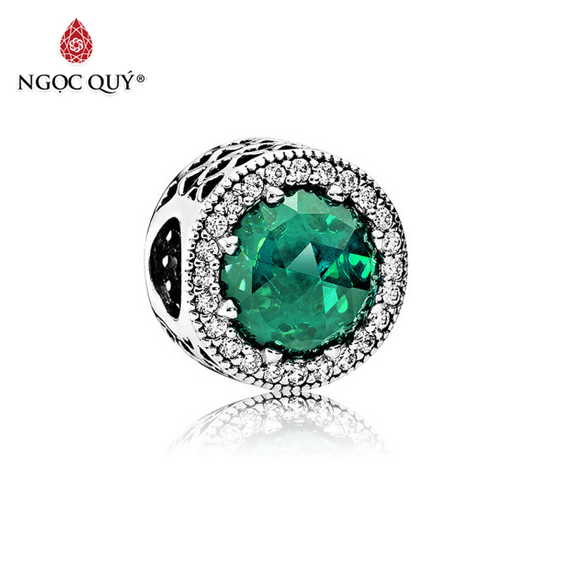 Charm bạc xỏ ngang đính đá - Ngọc Quý Gemstones