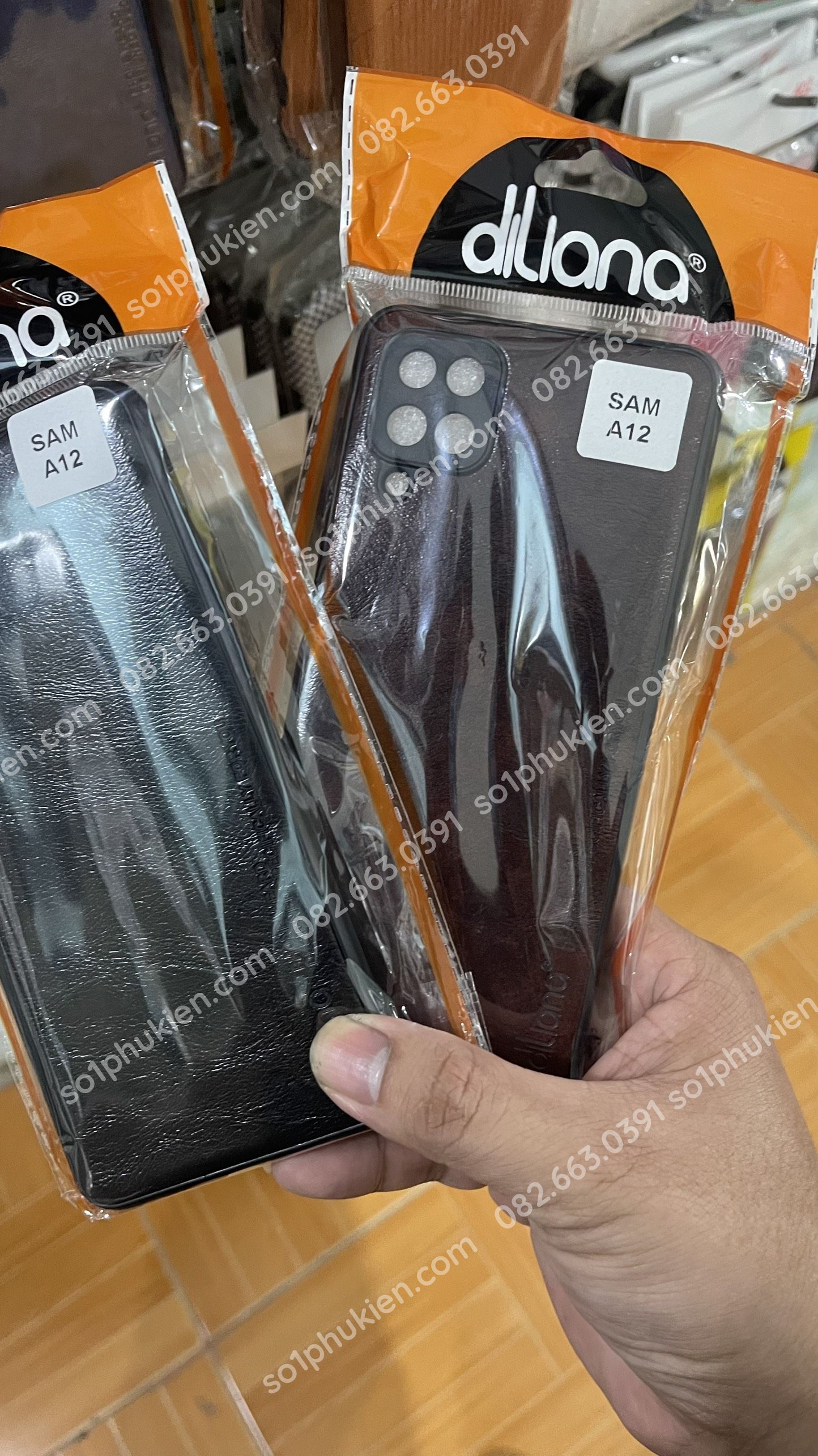 Ốp lưng da cao cấp dành cho samsung galaxy a12 dẻo êm da bền đẹp