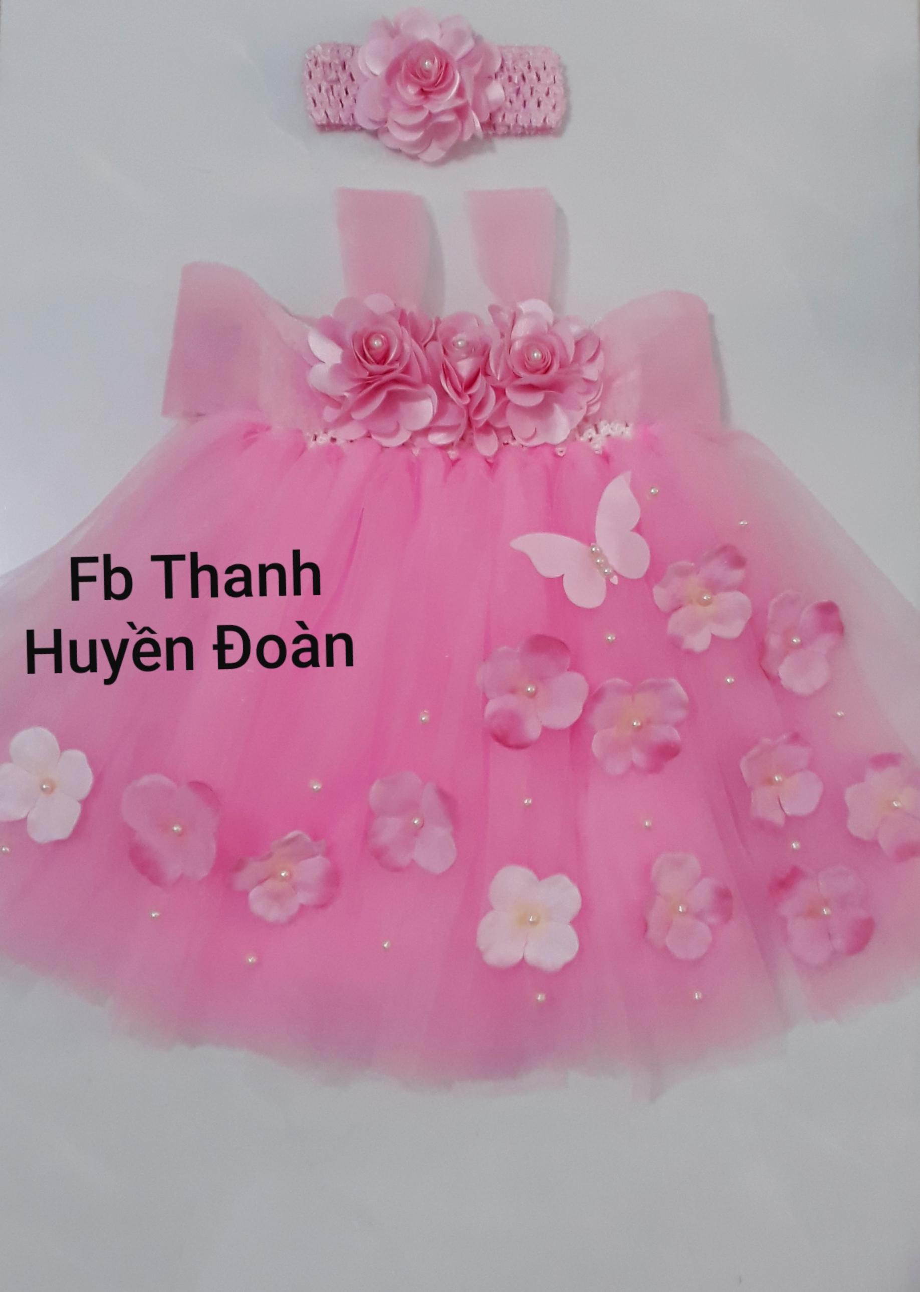 Váy Tutu Công chúa hồng trễ vai.