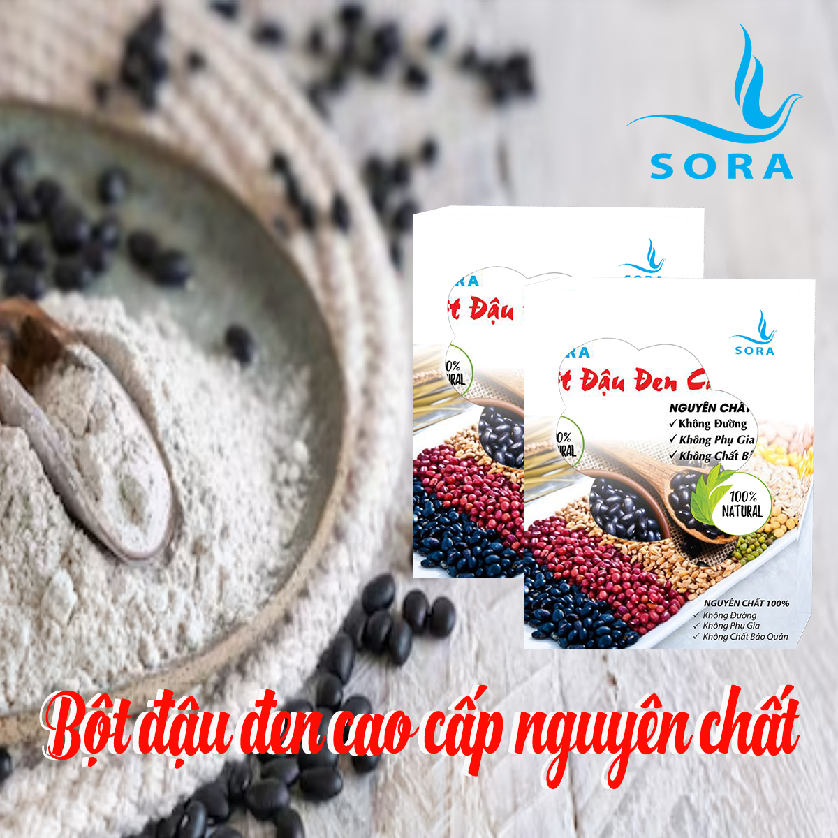 [HCM]Sora Bột đậu đen cao cấp nguyên chất 100%