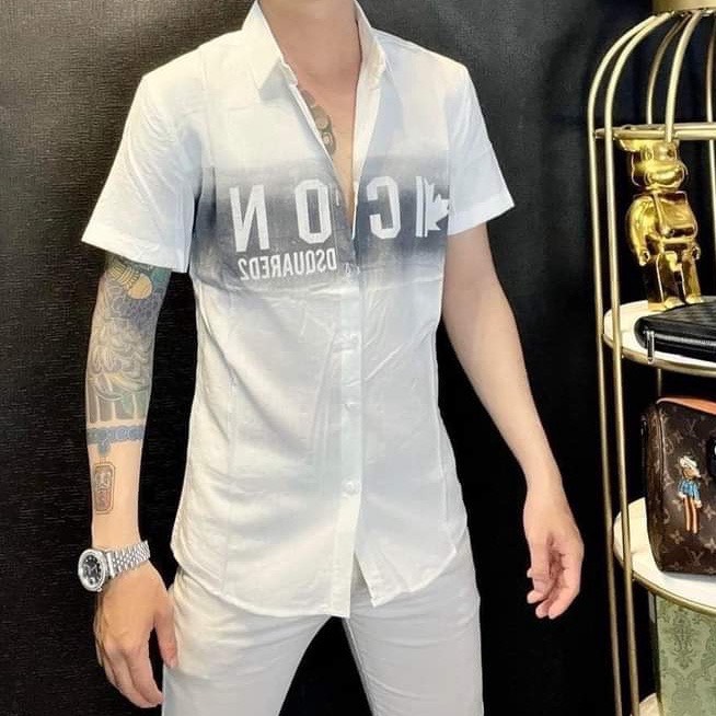 Áo sơ mi nam cao cấp sơ mi đũi dài ngắn tay phối loang hàng chuẩn đẹp vải dày dặn