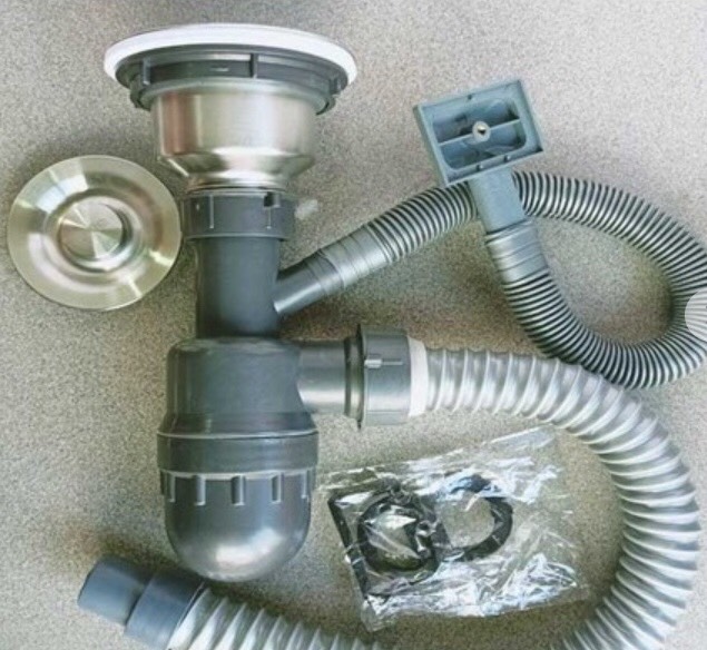 Bộ Xi Phông Chậu Rửa Chén 2 Hộc Phi 140mm – Thoát Nước Cực Nhanh, Ngăn Mùi Tuyệt Đối