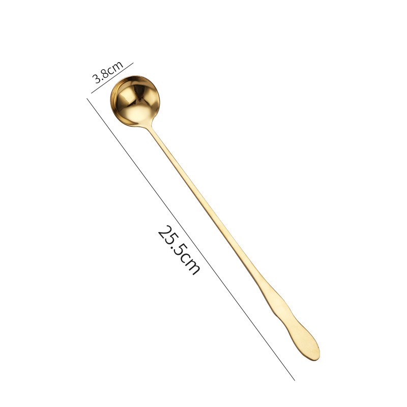 Muỗng thìa inox cán dài 25cm - uống cà phê, sinh tố, cocktail..