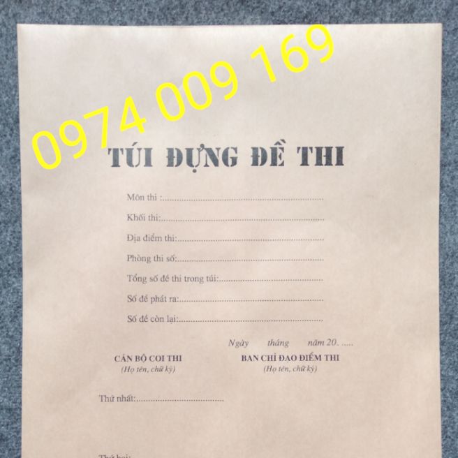 Túi đựng bài thi