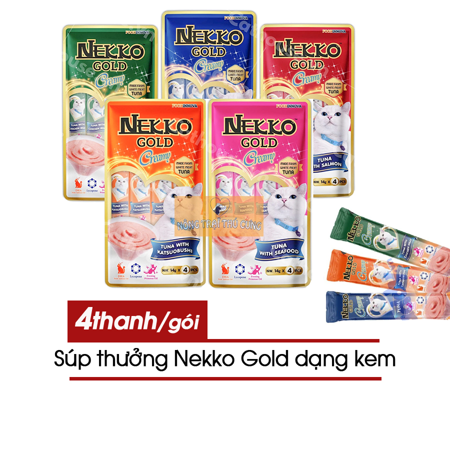 Súp Thưởng Cho Mèo Nekko Gold Creamy (4 Thanh) - [Nông Trại Thú Cưng]