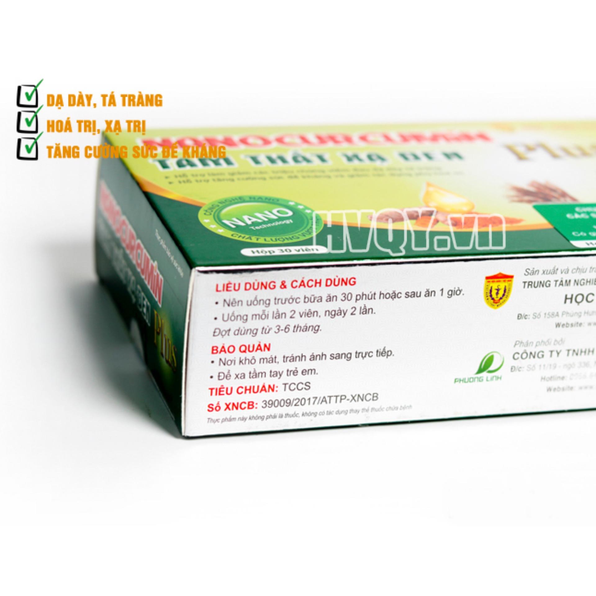 [HCM]Bộ 2 Viên uống Nano Curcumin Tam Thất Xạ Đen Plus (30 viên x2)