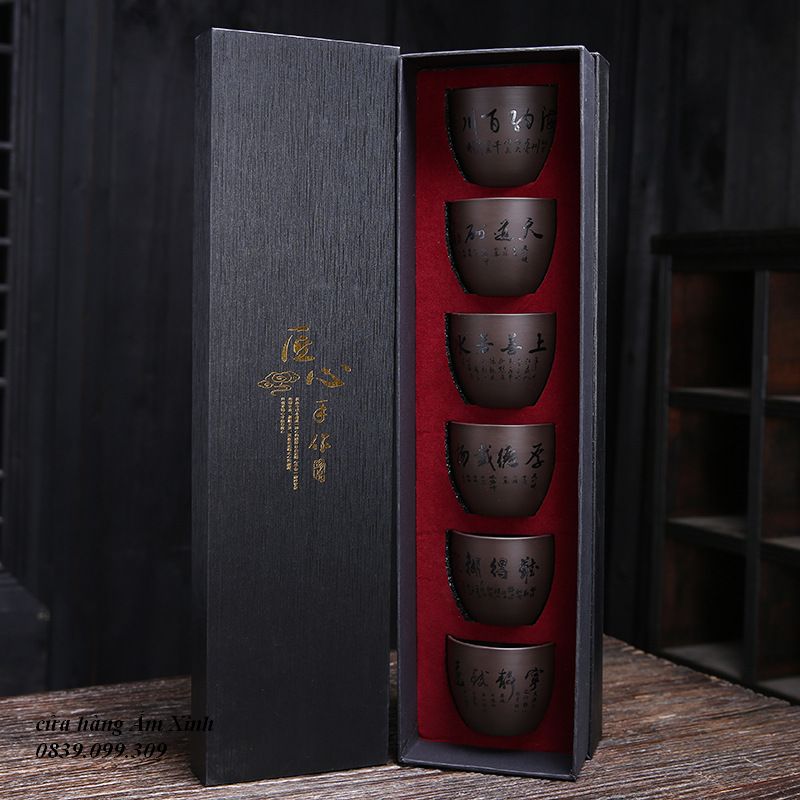 Bộ 06 chén gốm tử sa