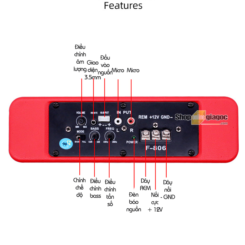 Loa Sub Siêu Trầm QD-808 10 Inch Bluetooth [ SG ]