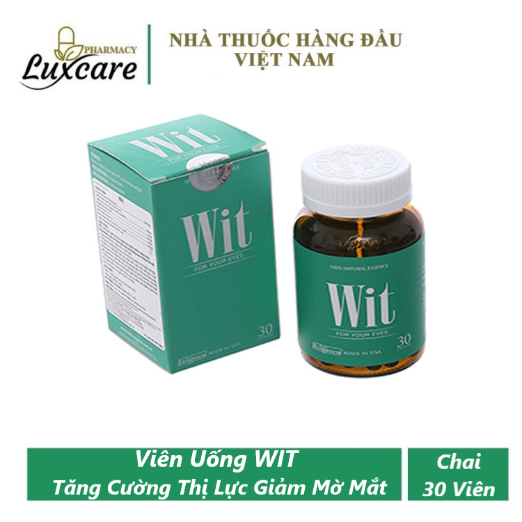 [HCM]Viên Uống Bổ Mắt Wit Hỗ Trợ Tăng Cường Thị Lực Giảm Mờ Và Nhòe Mắt Hộp 30 Viên Luxcare
