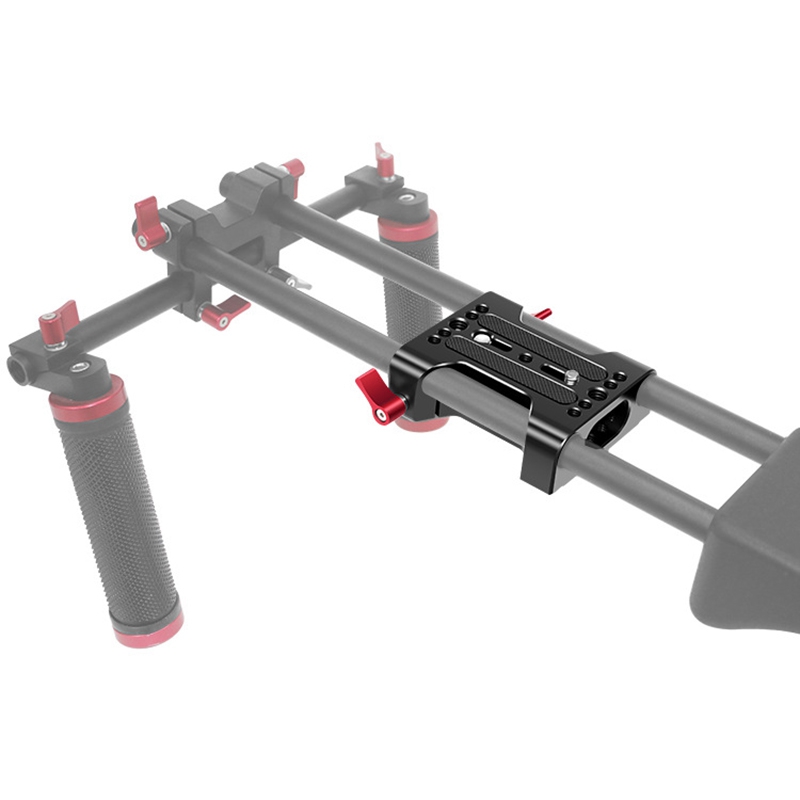 Multifunction Camera Base Plate with 15Mm Rod Rail Clamp for Dslr Camera Shoulder Rig Support Accessories