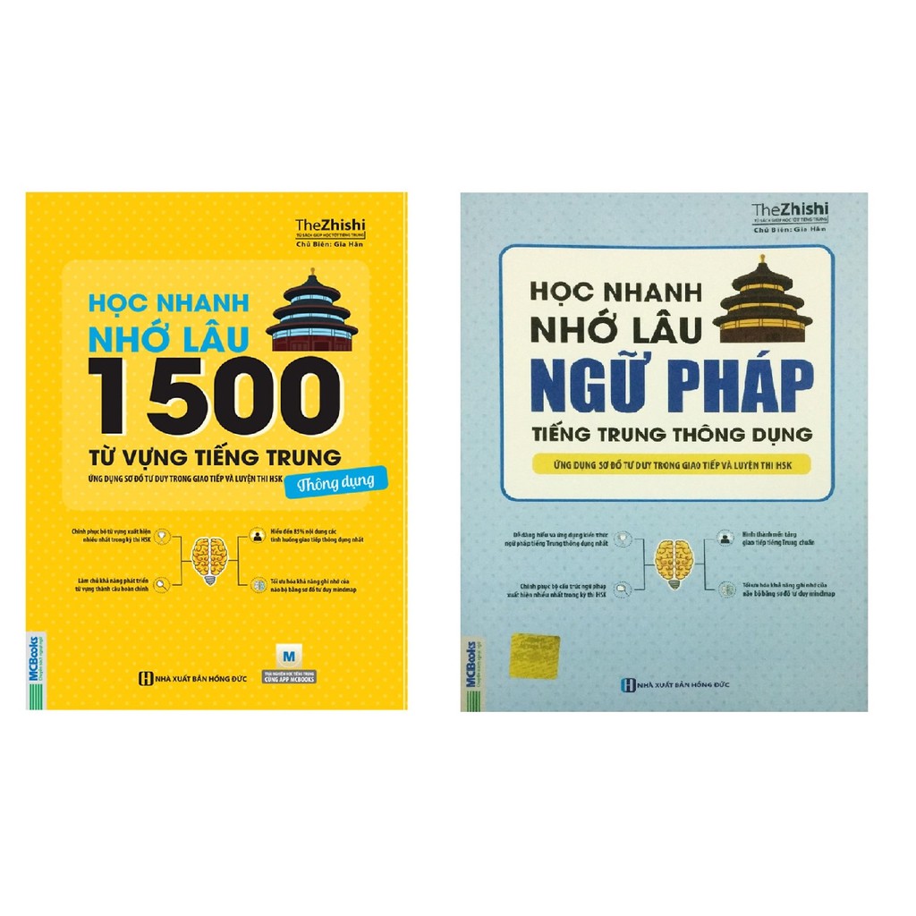 Sách - combo học nhanh nhớ lâu 1500 từ vựng tiếng trung thông dụng +