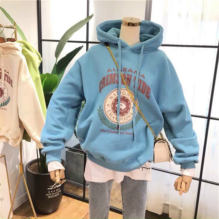 [HCM]Áo khoác hoodie nữ áo nỉ nữ thời trang form rộng phong cách hàn quốc họa tiết chữ Binstore94 BS394