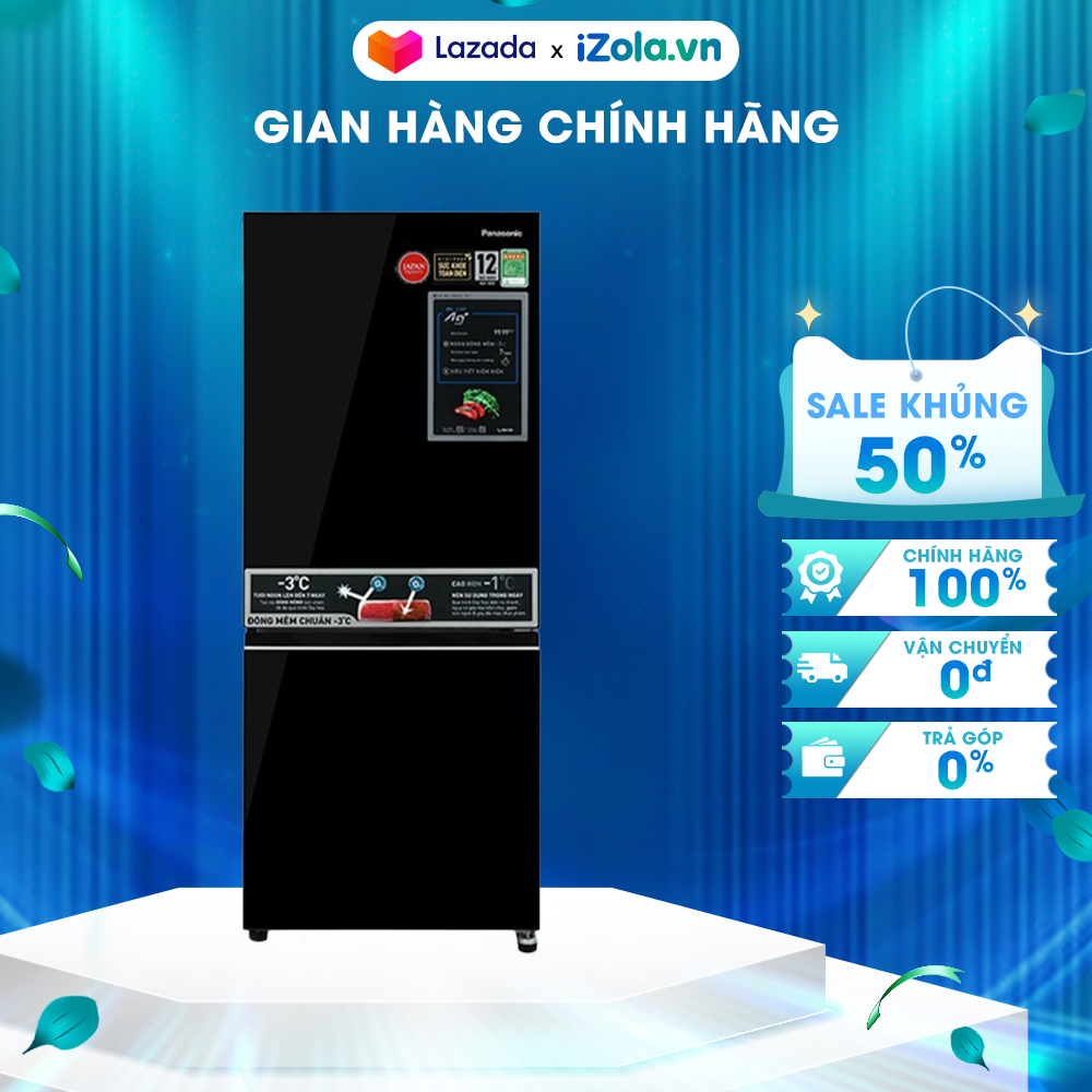 Tủ lạnh panasonic inverter 255 lít nr-bv281bgmv - cảm biến thông minh econavi - ngăn rau củ giữ ẩm đến 90% - ngăn đông mềm diệt khuẩn prime fresh+ & blue ag+