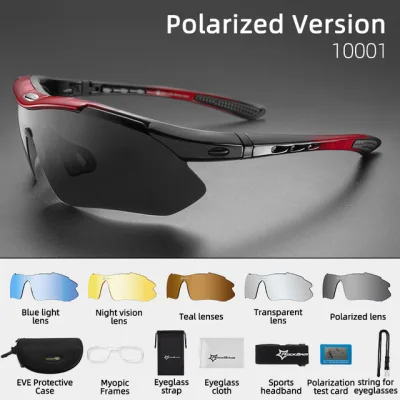 RockBros Polarized Cycling sunglass Kính mát Outdoor Sports Bicycle Bike Sunglasses TR90 Goggles Eyewear 5 Lens Bicycle Accessory