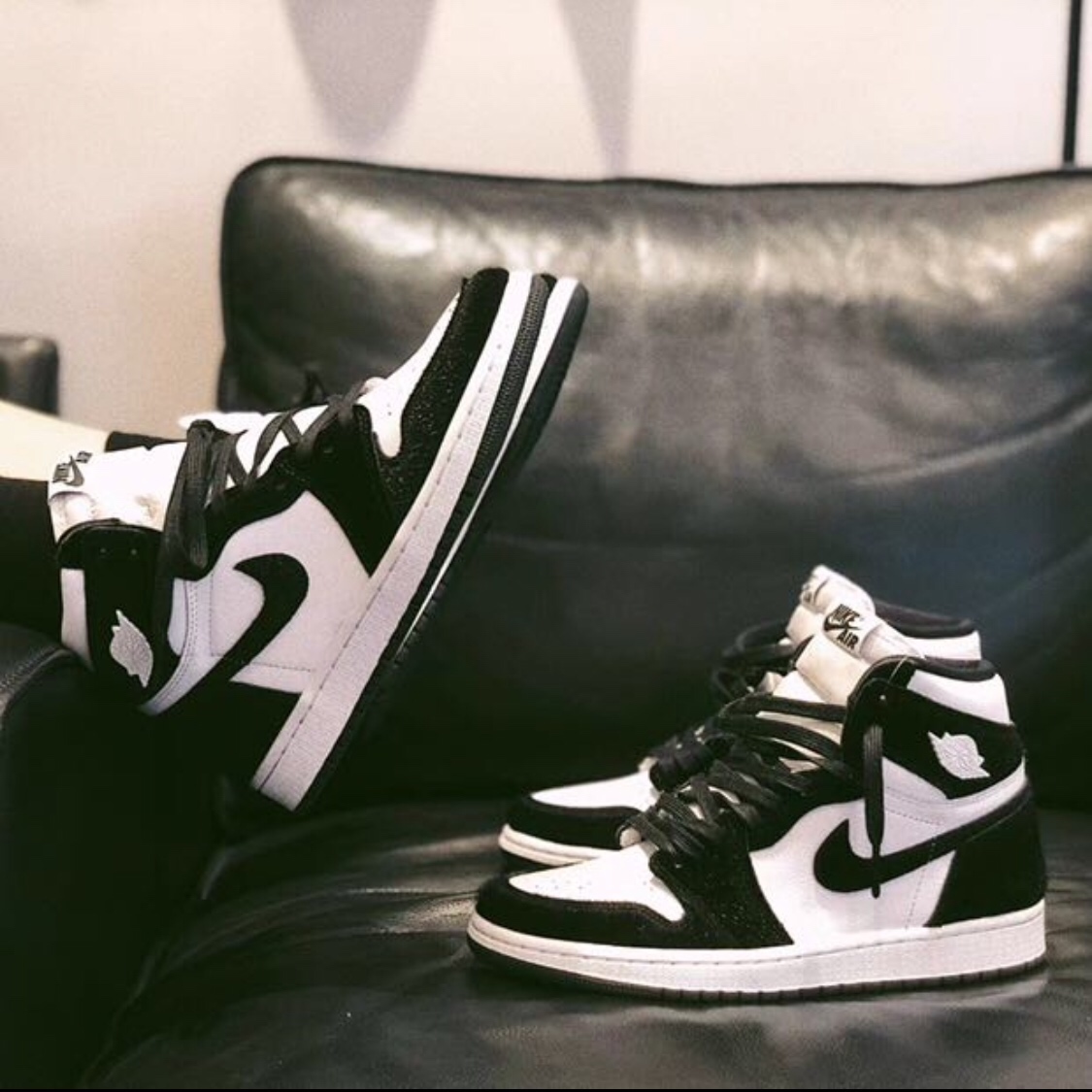 Giày J0rdan 1 High Retro Pandan ( Giày thể thao JD1 đen trắng)