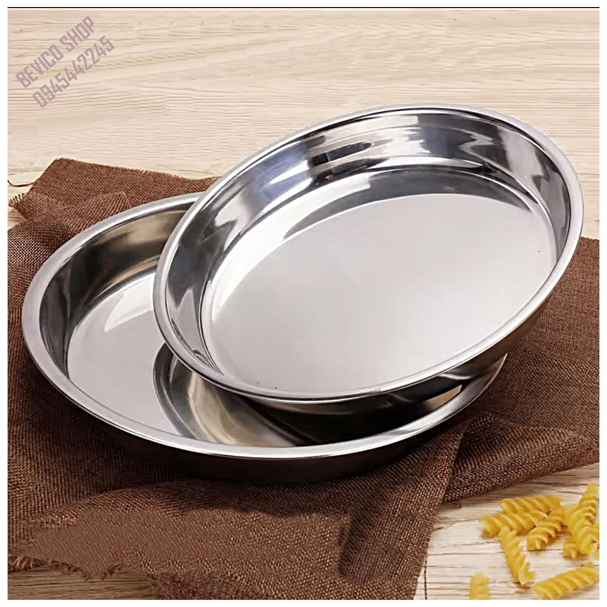 Khay inox 304 tròn | Bơ inox ( 4 size: 20cm, 24cm, 28cm, 30cm, 32cm, 34cm)