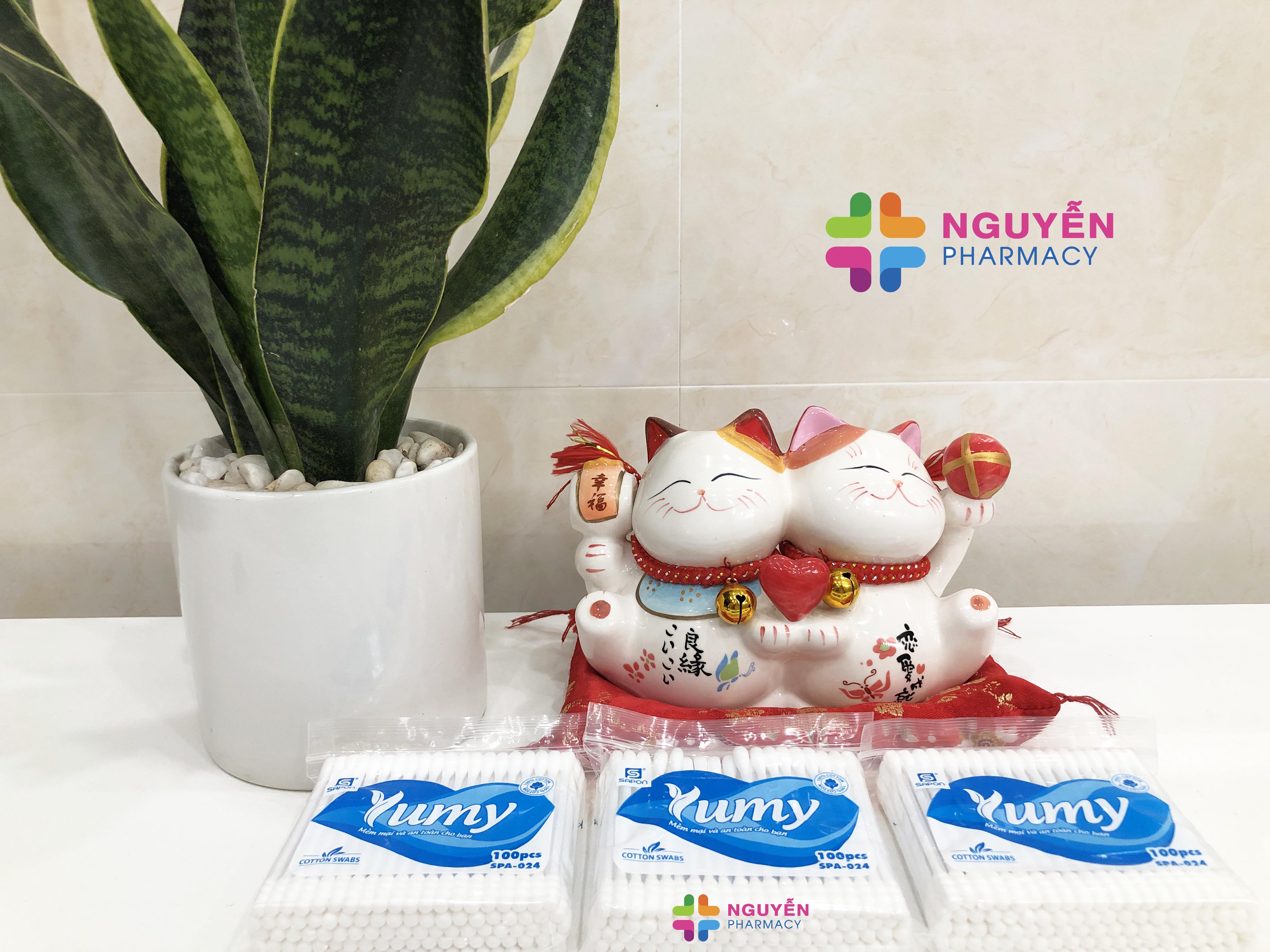 Tăm Bông Cao Cấp Yumy - Túi 100 cái