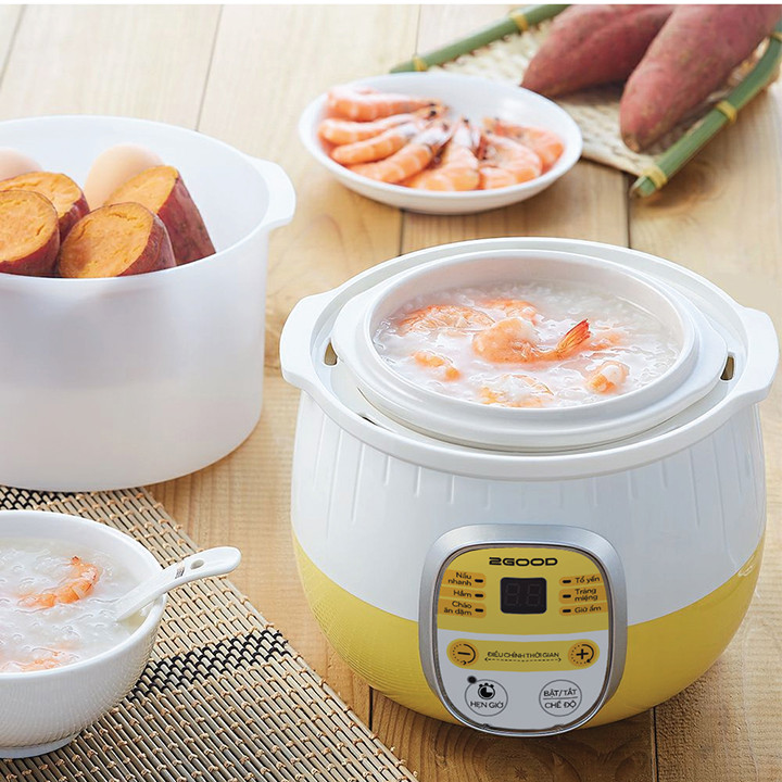 Nồi nấu cháo chậm, nồi ninh hầm đa năng nấu cách thủy bear 0.8l