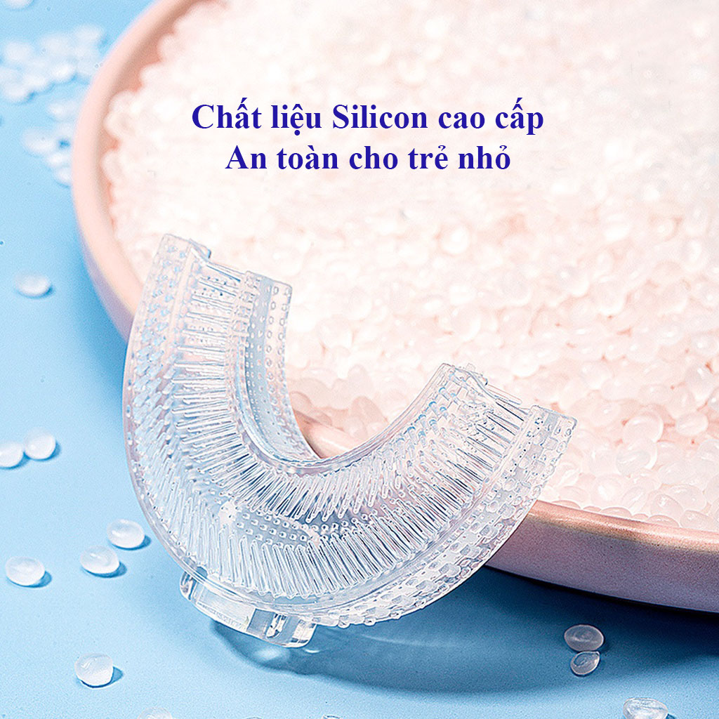 Bàn chải đánh răng cho bé chữ U Silicon cao cấp, siêu mềm cho bé 2-6 tuổi Nevaki NK23