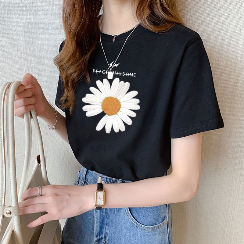 Áo thun hoa cúc hàn quốc nữ