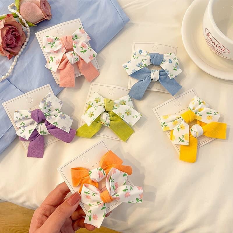 Combo 2 kẹp tóc nơ tiểu thư siêu dễ thương cho bé