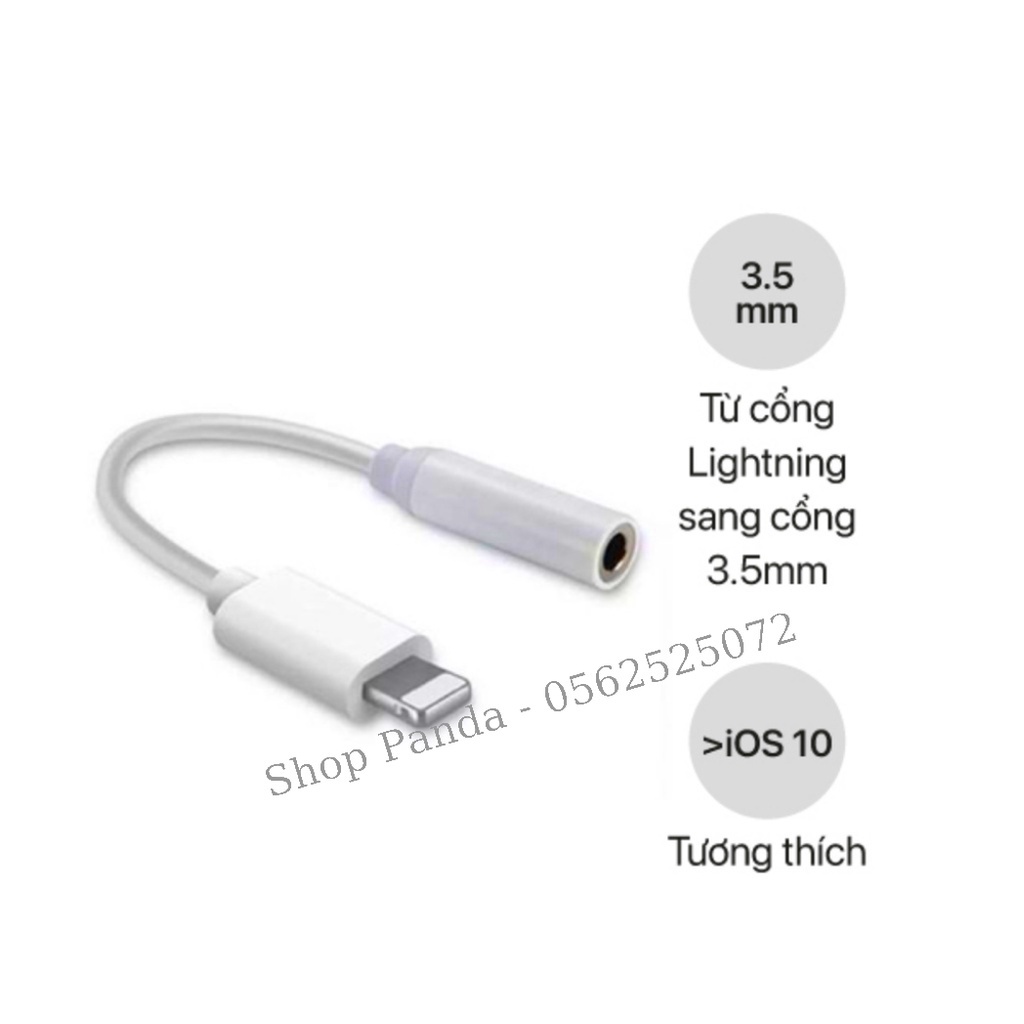 Cáp chuyển đổi cổng Lightning iPhone sang jack tai nghe 3.5 mm(1 đầu)