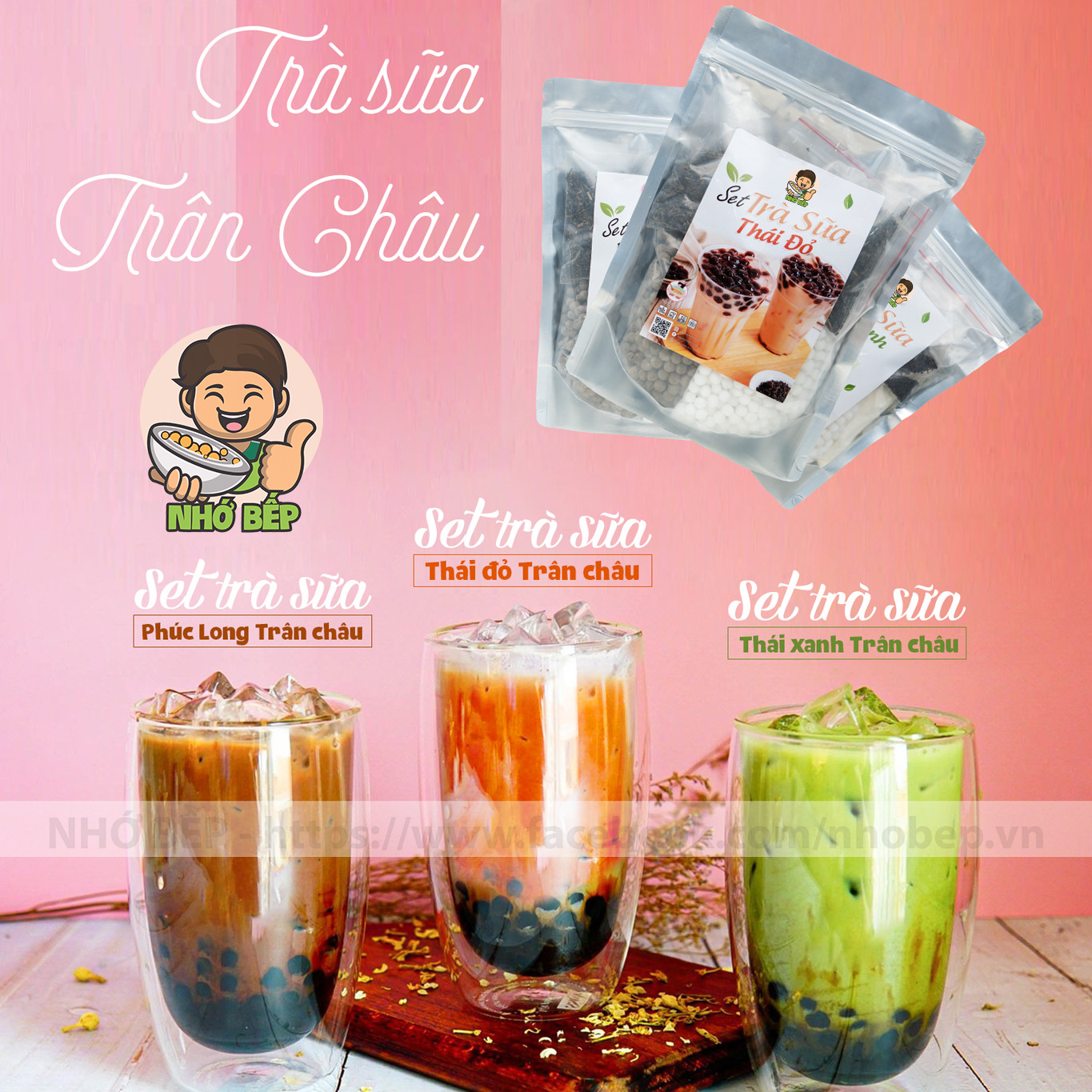 Set Trà Sữa Phúc Long ( Set 20 -23Ly) Tặng Kèm Công Thức - Nhớ Bếp