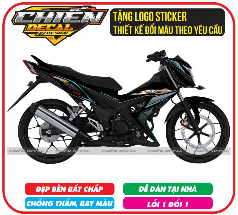 Tem rời xe sonic 150 mẫu tem malai chế (tem 3 lớp cao cấp)