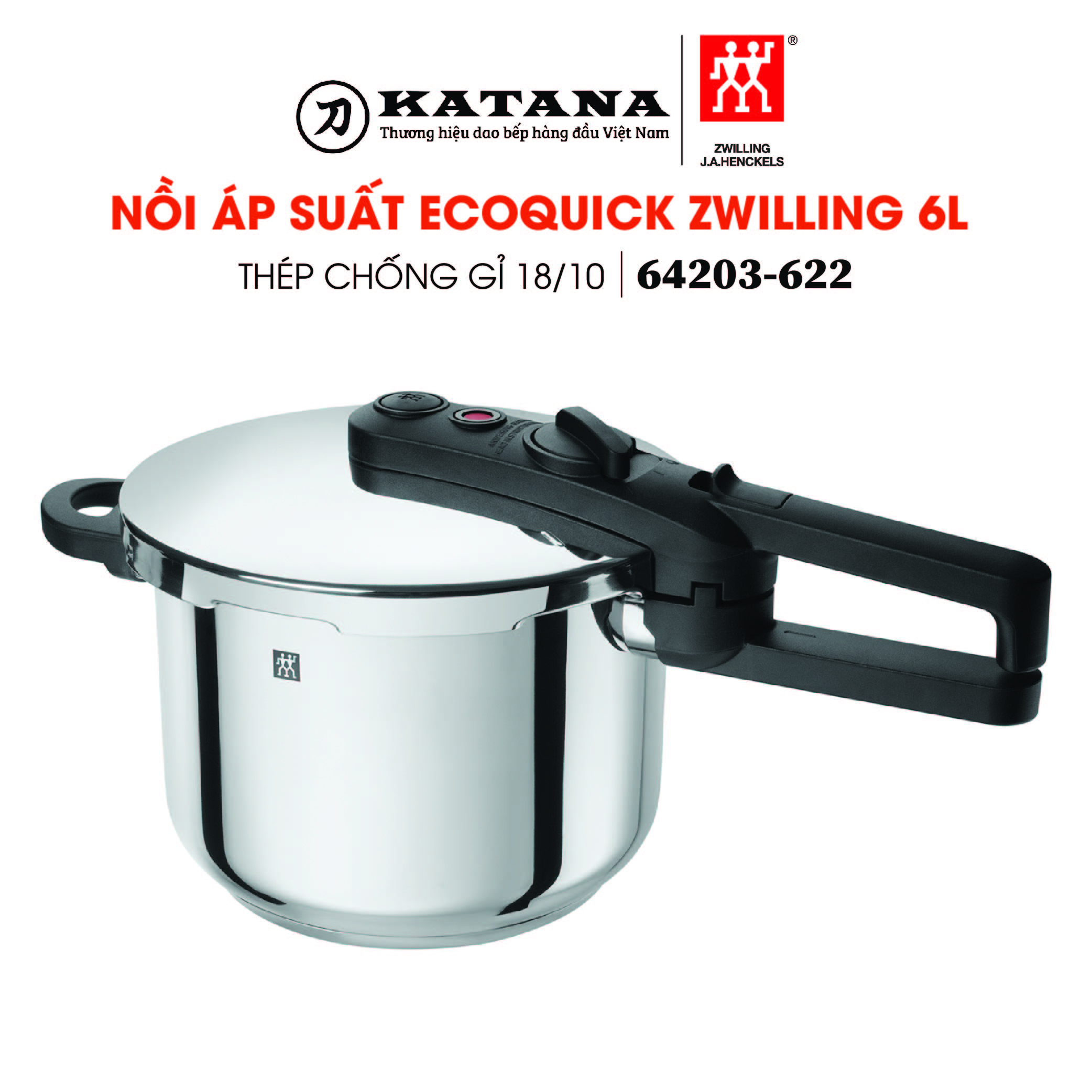 [Trả góp 0%]ZWILLING - Nồi áp suất EcoQuick - 6L