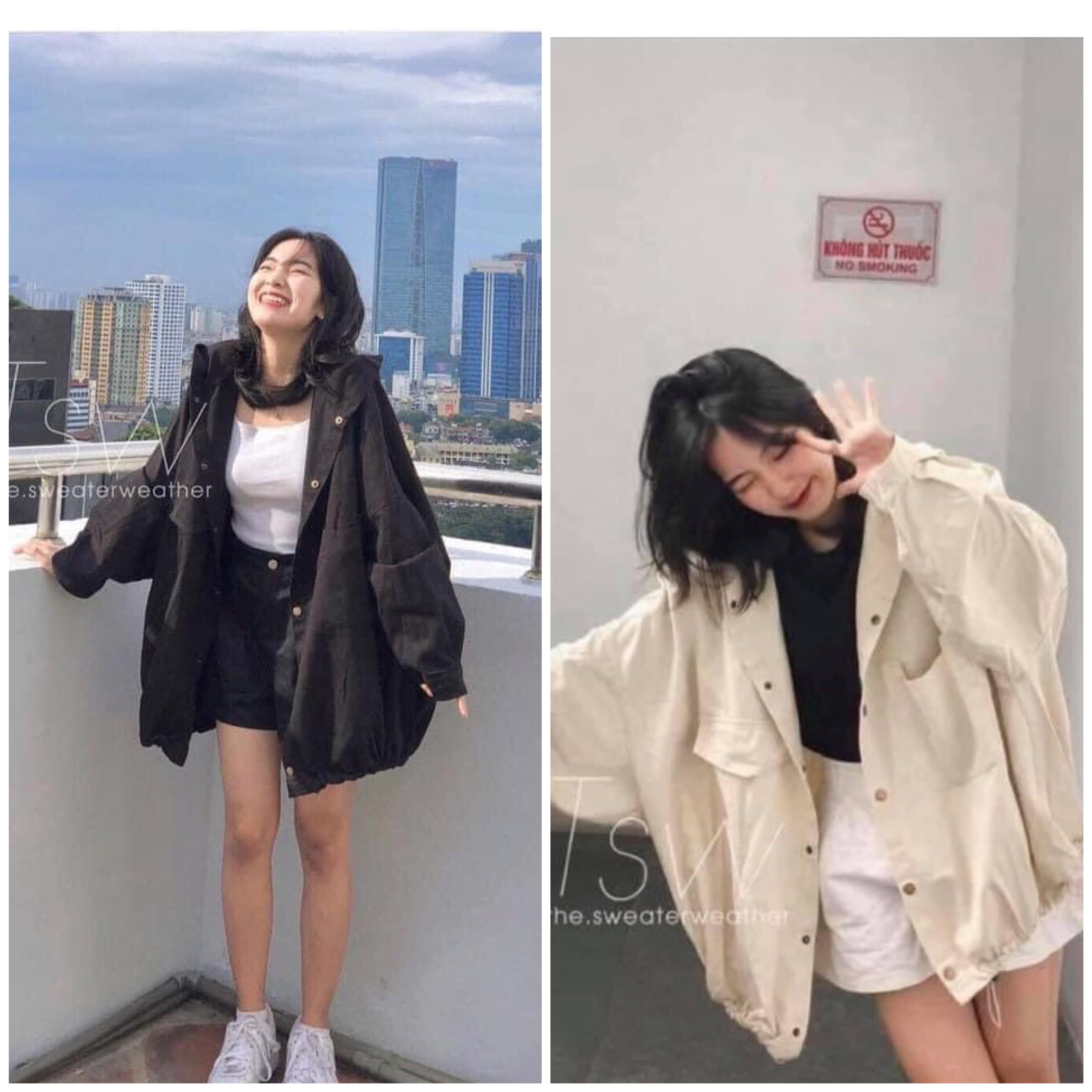 Áo khoác kaki tay bồng , áo kháo nữu dáng rộng thời trang AD79