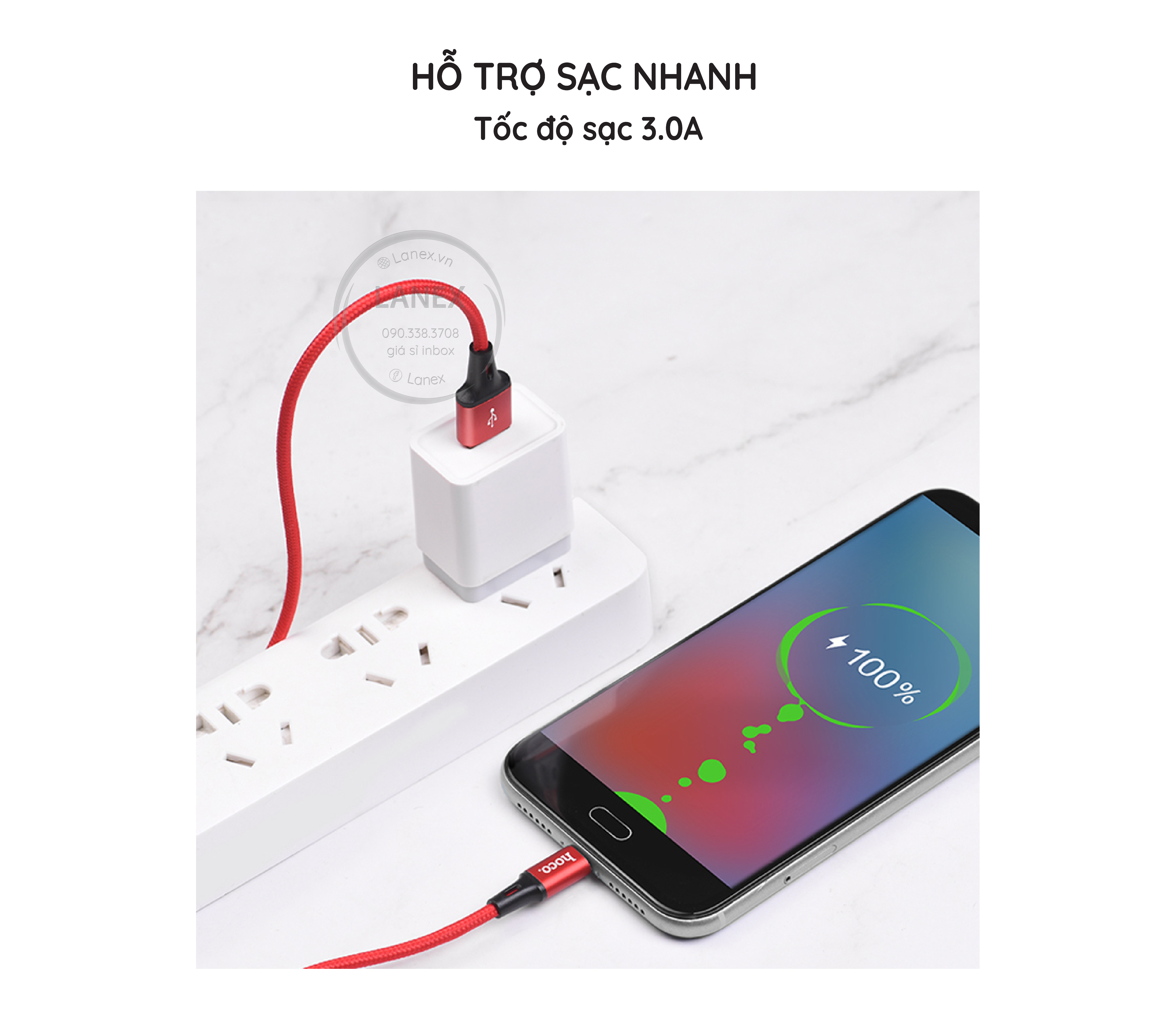 Cáp Sạc Nhanh Hoco Du10 Dây Dù Micro 3.0a Dài 1.0m