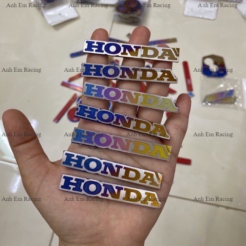 Tem logo titan Honda dài nhỏ Màu Khò Và Điện Phân