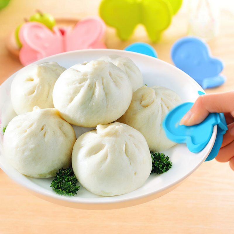 Non-slip & heat insulation butterfly-shaped silicone dish clamp